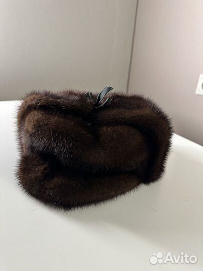 Шапка ушанка меховая норковая