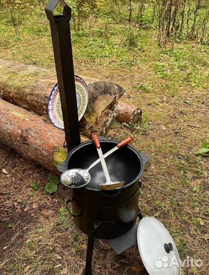 Комплект казан чугунный + печь с трубой