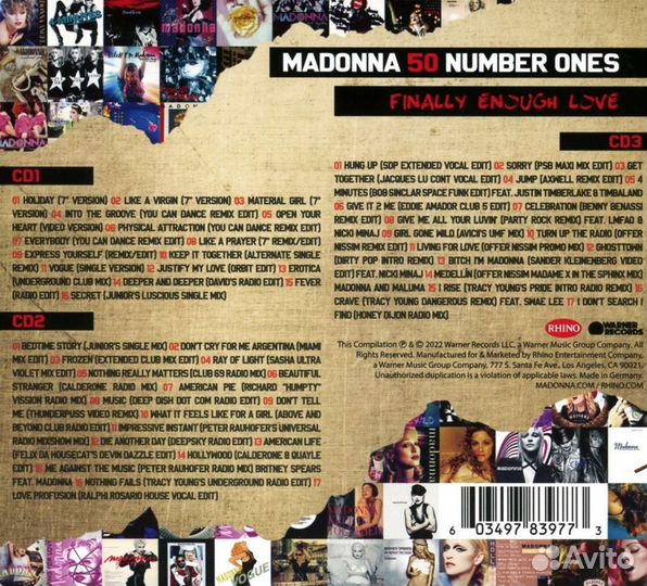 Madonna - Finally Enough Love: 50 Number Ones (3 C
