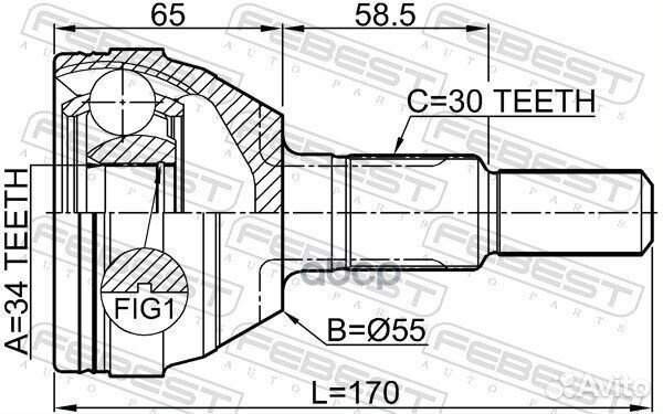 ШРУС opel antara -06 нар. 1810ANT Febest