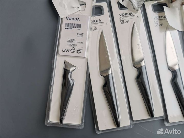 Новый нож икея Vorda лезвие 9см с резиновой ручкой