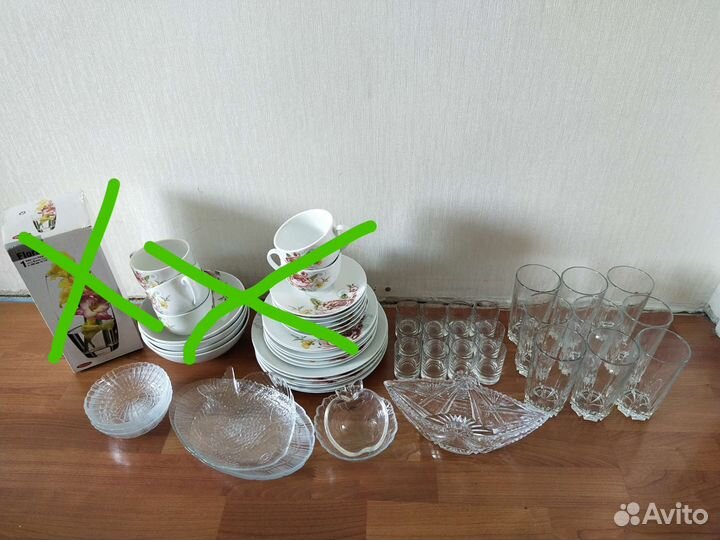 Стаканы рюмки салатники