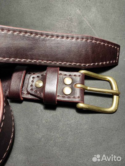 Ремень из натуральной кожи ручной работы