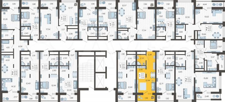 Квартира-студия, 23,7 м², 15/19 эт.