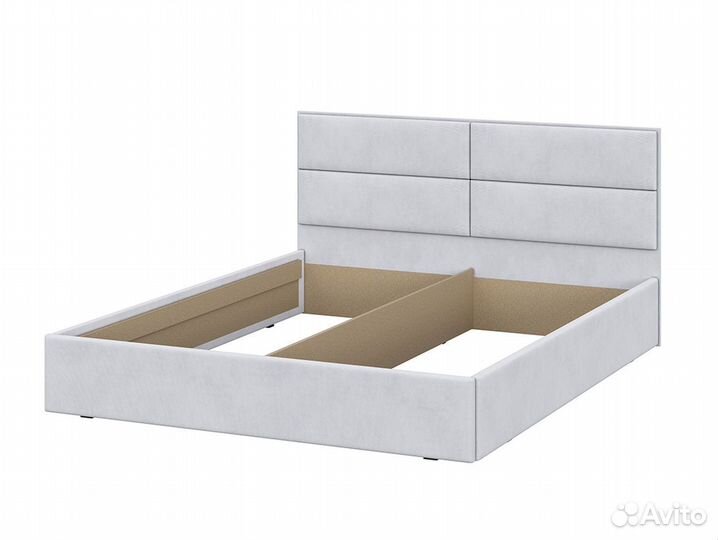 Мелоди кровать с матрасом на 1,6м Велюр Серый