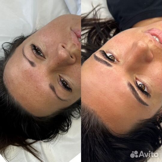 Брови в волосковой технике