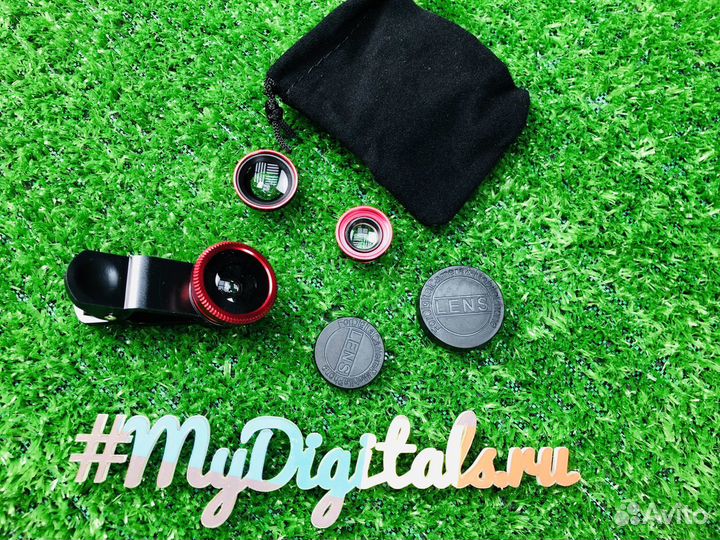 Объектив для телефона 3в1 (фишай, макро, широкий)