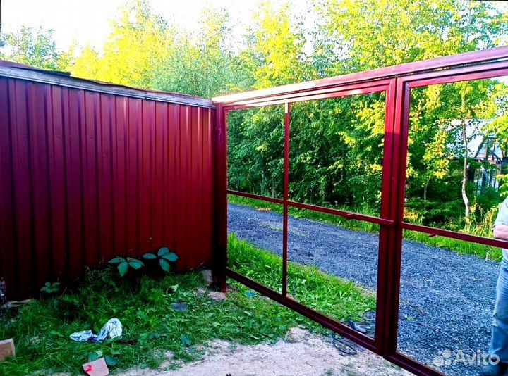 Ворота откатные с калиткой