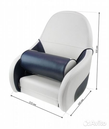 Кресло ocean 51 мягкое, подставка, обивка белый/си