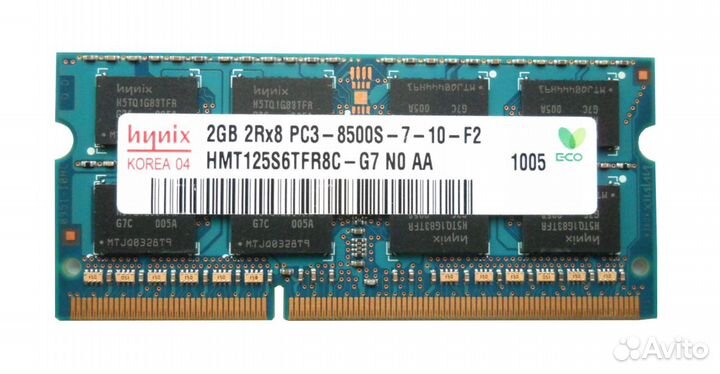 Hynix 2GB PC3-8500 2Rx8 SO-dimm DDR3 1066MHz