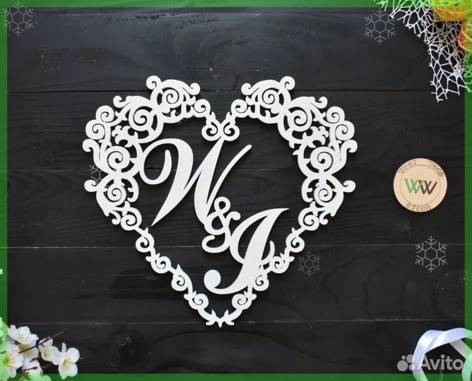 Монограмма на свадьбу (разные размеры)