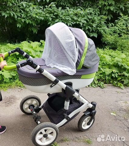 Prampol Daisy - коляска 2 в 1 (серо-зеленая)