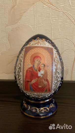 Кисловодский фарфор яйцо икона Божьей матери