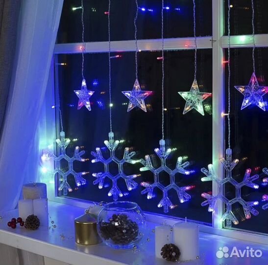 Гирлянда на окно звезды (арт-2)