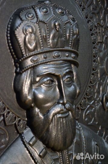 Панно из дерева Николай Чудотворец