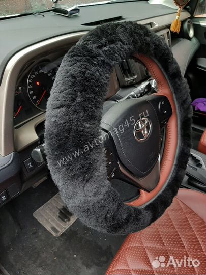 Меховая оплетка из овчины короткий ворс Черный