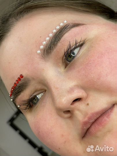 Оформление бровей хной/краской