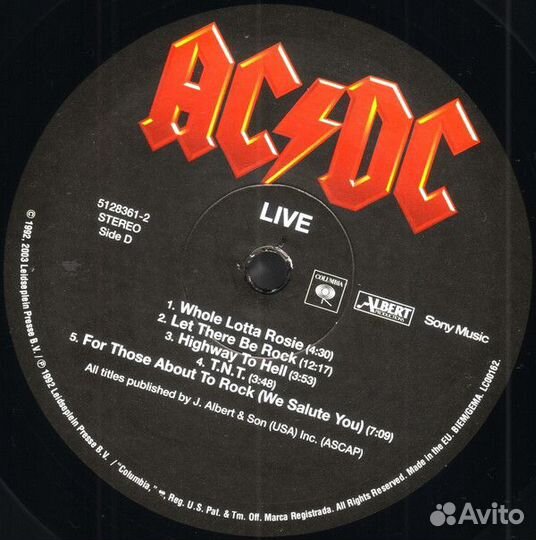 Виниловая пластинка AC/DC live (Remastered/180 Gram/Gatefold)