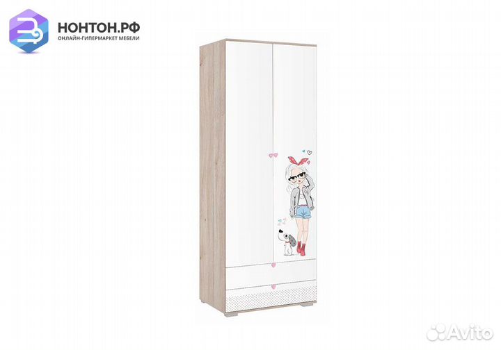 Шкаф 2-х дверный Алина 55.01 дуб мария / белый