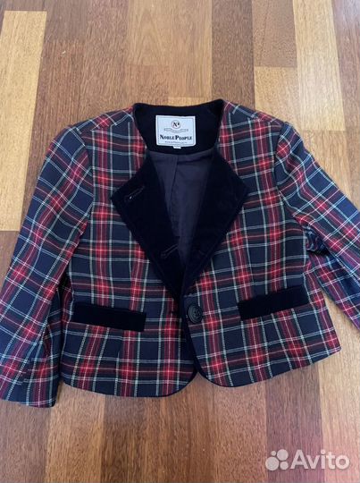 Пиджак школьный клетка