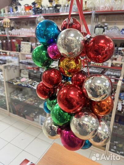 Елочная игрушка шар стекло ГДР