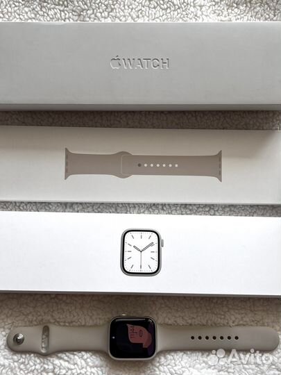 Часы apple watch 7 45 mm starlight