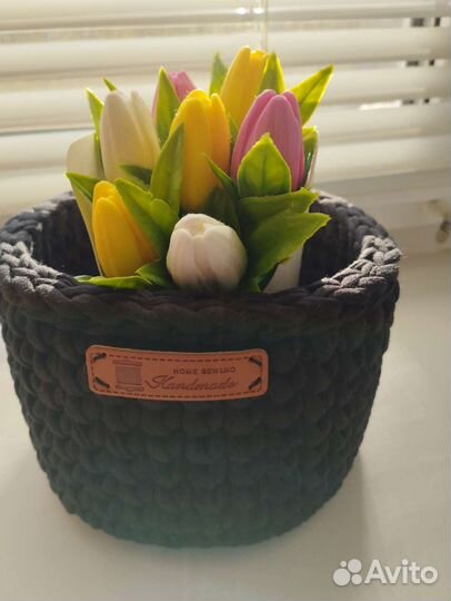 Корзинка для хранения маленькая крючком