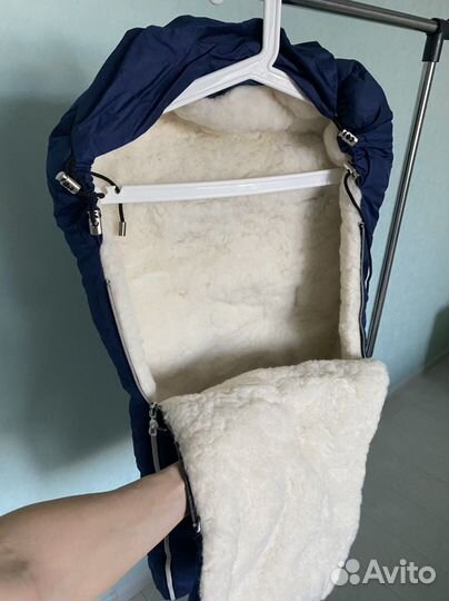 Меховой конверт в коляску овчина