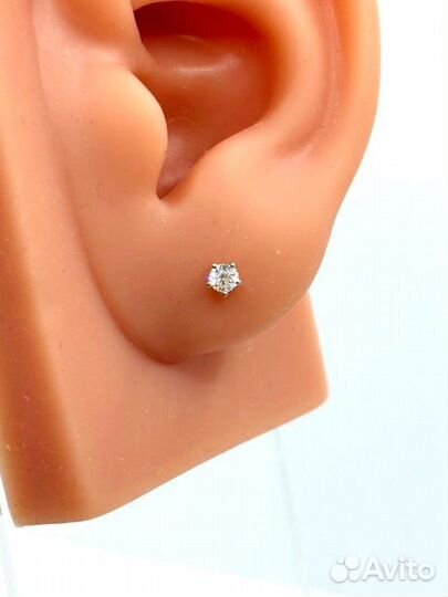 Золотые серьги с фианитом