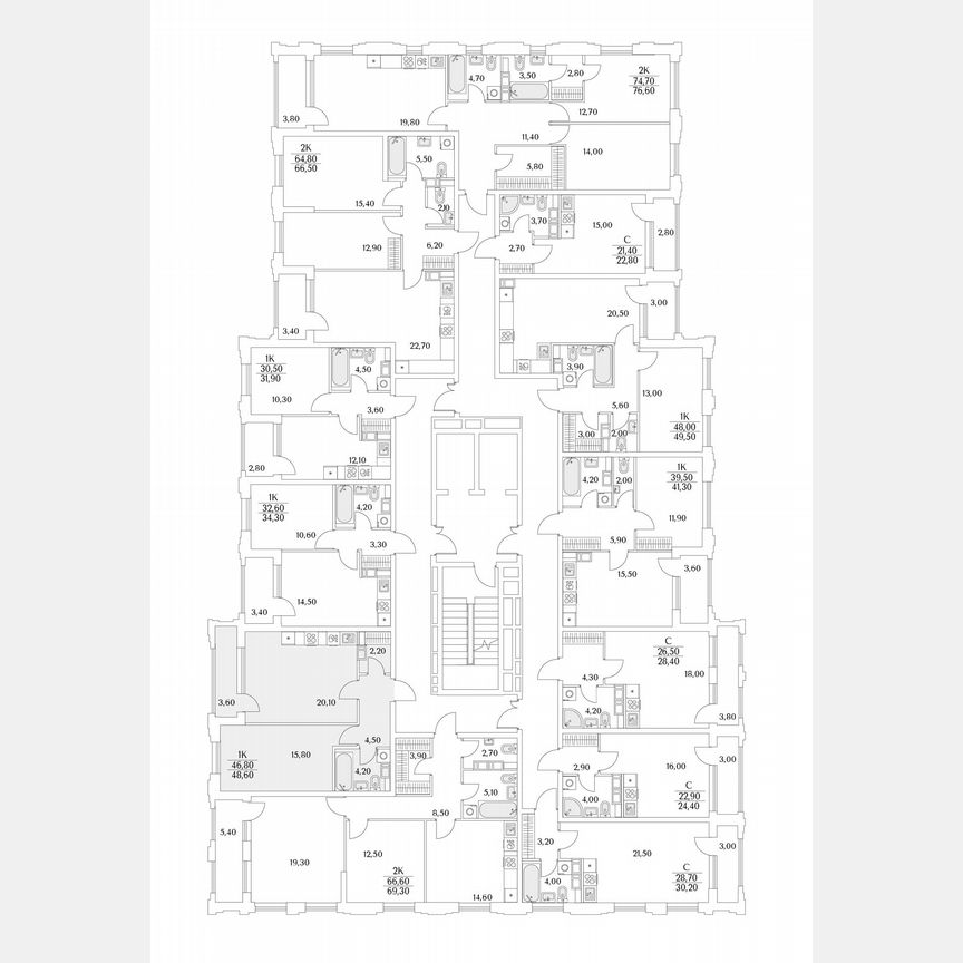 1-к. квартира, 48,6 м², 12/13 эт.