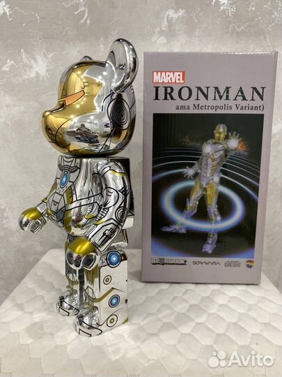 Игрушка Bearbrick 28см Железный человек,новая