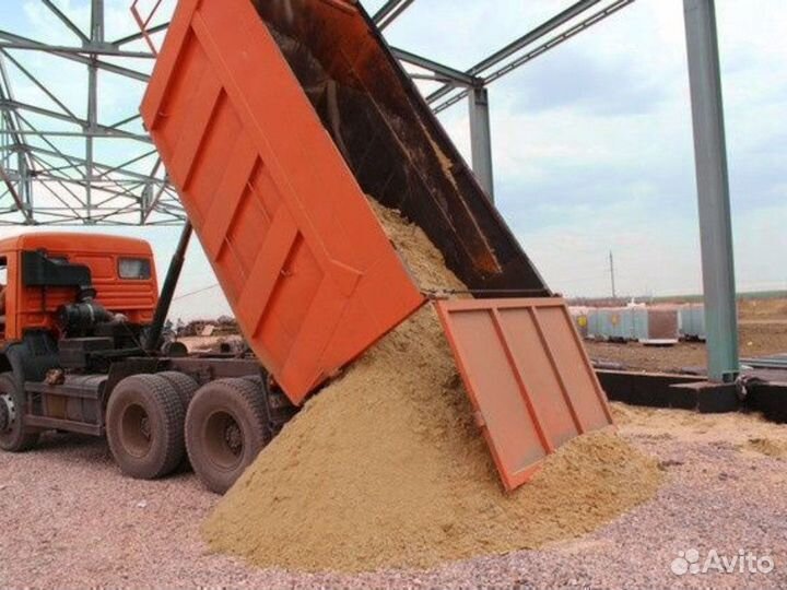 Песок природный крупный от 3кубов