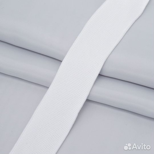 Белый 3AR3594 Тесьма трикотажная (100% полиэстер) 3см*70м (белый), 70 м