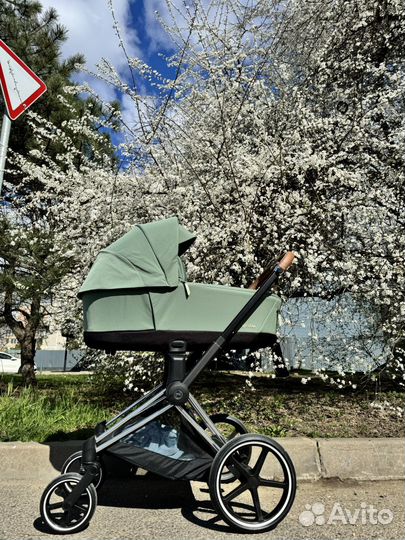 Коляска 2 в 1 Priam IV, chrome brown leaf green