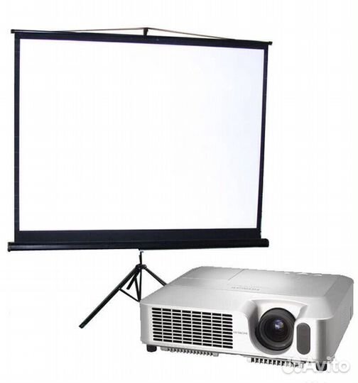 Аренда проектора с экраном, флипчарт, презентер