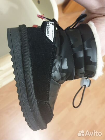 Угги дутики мальчика девочки черные 21