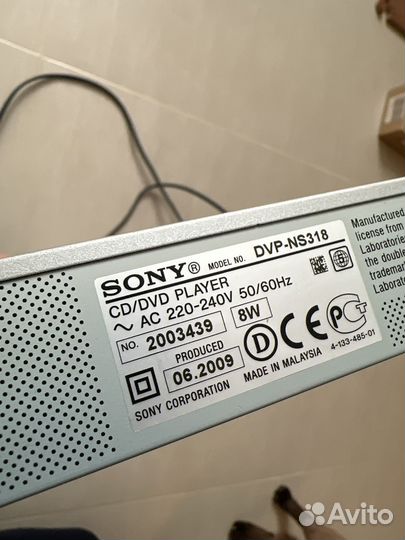 Dvd плеер sony dvp-ns318