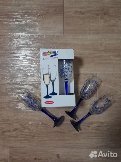 Фужеры для шампанского 4штуки