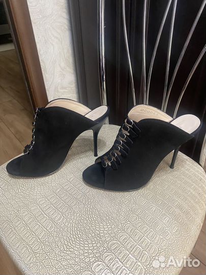 Сабо женские, замшевые