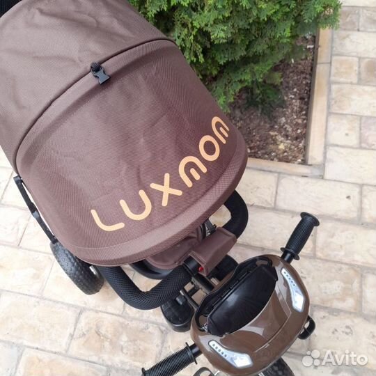 Трехколесный велосипед с ручкой цвет коричневый