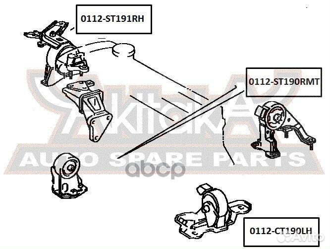 Подушка двигателя задняя 3SFE/4SFE MT 0112ST190