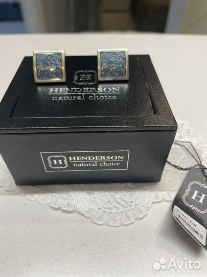 Запонки с эмалью Henderson 1,5 см