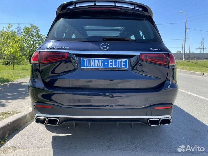 Задний диффузор на Mercedes GLS / GLE W167 хром