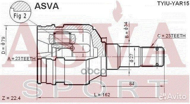 ШРУС внутренний перед лев toyota/ vitz/ yaris