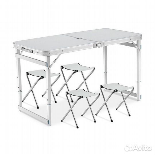 Стол раскладной + 4 стула (алюминий) усиленный PRO