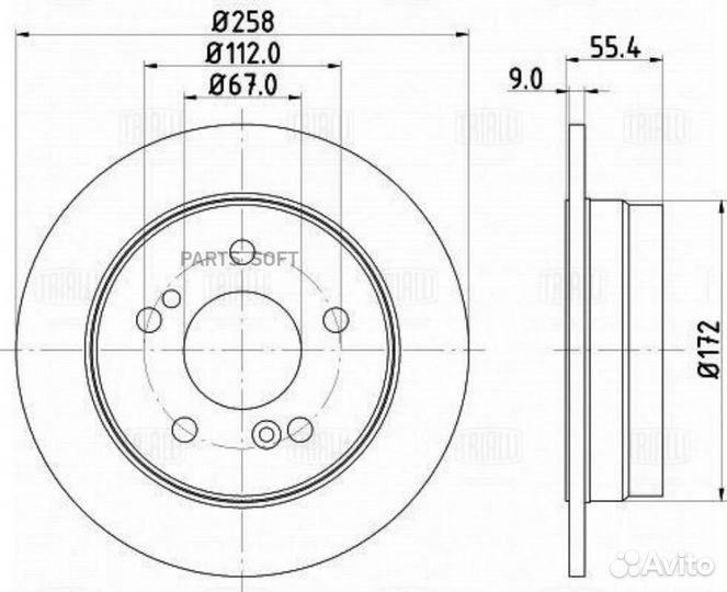 Trialli DF 150116 Диск тормозной mercedes W202 180