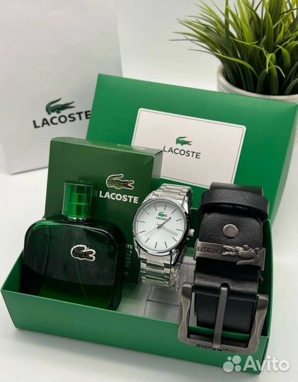 Мужской подарочный набор часы ремень парфюм