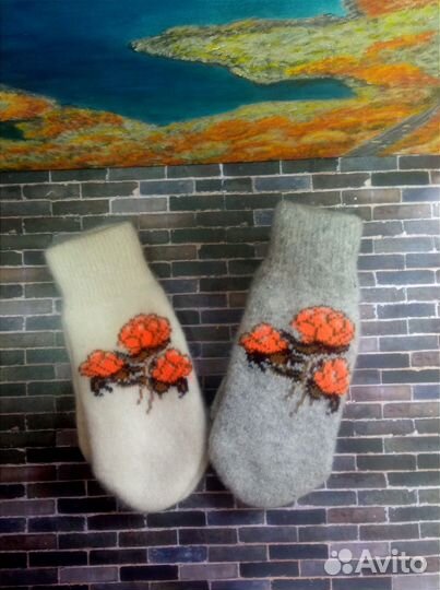 Варежки шерстяные (90 шерсть 10 пэ)