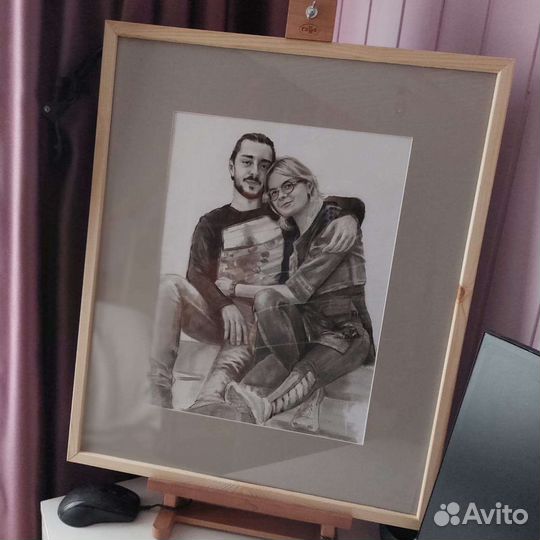 Портрет по фото, карандашом,углем