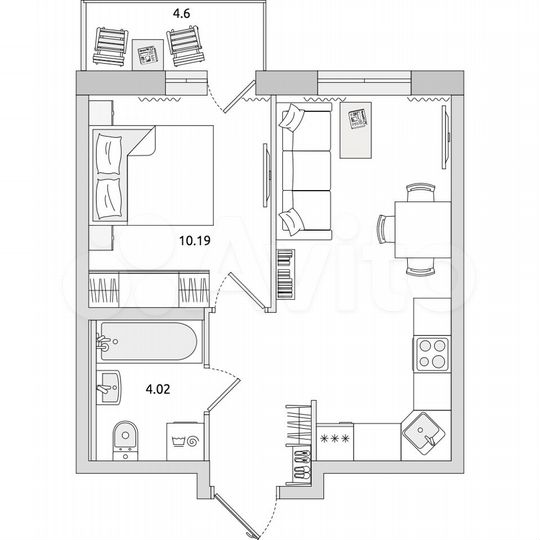 1-к. квартира, 38,2 м², 13/17 эт.